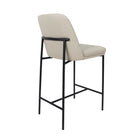 Manhattan Comfort Loft Contemporary Vegan Leather Metal Counter Stool in Stone Gray - Set of 2
