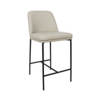 Manhattan Comfort Loft Contemporary Vegan Leather Metal Counter Stool in Stone Gray - Set of 2