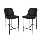 Manhattan Comfort Loft Contemporary Vegan Leather Metal Counter Stool in Black - Set of 2