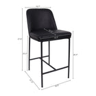 Manhattan Comfort Loft Contemporary Vegan Leather Metal Counter Stool in Black - Set of 2