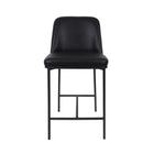 Manhattan Comfort Loft Contemporary Vegan Leather Metal Counter Stool in Black - Set of 2