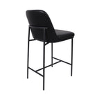 Manhattan Comfort Loft Contemporary Vegan Leather Metal Counter Stool in Black - Set of 2