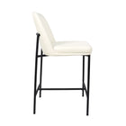 Manhattan Comfort Loft Contemporary Vegan Leather Metal Counter Stool in Ivory - Set of 2