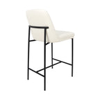 Manhattan Comfort Loft Contemporary Vegan Leather Metal Counter Stool in Ivory - Set of 2