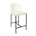 Manhattan Comfort Loft Contemporary Vegan Leather Metal Counter Stool in Ivory - Set of 2