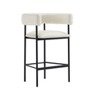 Manhattan Comfort Onda Contemporary Vegan Leather Metal Counter Stool in Ivory