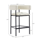 Manhattan Comfort Onda Contemporary Vegan Leather Metal Counter Stool in Ivory