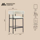 Manhattan Comfort Onda Contemporary Vegan Leather Metal Counter Stool in Ivory