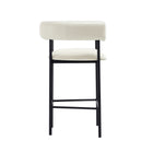 Manhattan Comfort Onda Contemporary Vegan Leather Metal Counter Stool in Ivory