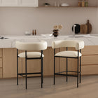 Manhattan Comfort Onda Contemporary Vegan Leather Metal Counter Stool in Ivory