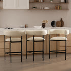 Manhattan Comfort Onda Contemporary Vegan Leather Metal Counter Stool in Ivory
