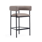Manhattan Comfort Onda Contemporary Vegan Leather Metal Counter Stool in Taupe
