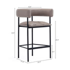Manhattan Comfort Onda Contemporary Vegan Leather Metal Counter Stool in Taupe