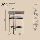 Manhattan Comfort Onda Contemporary Vegan Leather Metal Counter Stool in Taupe