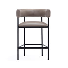 Manhattan Comfort Onda Contemporary Vegan Leather Metal Counter Stool in Taupe