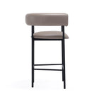 Manhattan Comfort Onda Contemporary Vegan Leather Metal Counter Stool in Taupe