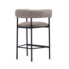 Manhattan Comfort Onda Contemporary Vegan Leather Metal Counter Stool in Taupe