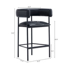 Manhattan Comfort Onda Contemporary Vegan Leather Metal Counter Stool in Black