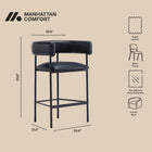 Manhattan Comfort Onda Contemporary Vegan Leather Metal Counter Stool in Black