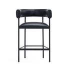 Manhattan Comfort Onda Contemporary Vegan Leather Metal Counter Stool in Black