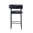 Manhattan Comfort Onda Contemporary Vegan Leather Metal Counter Stool in Black