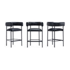 Manhattan Comfort Onda Contemporary Vegan Leather Metal Counter Stool in Black