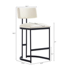 Manhattan Comfort Juno Contemporary Modern Vegan Leather Metal Counter Stool in Ivory