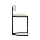 Manhattan Comfort Juno Contemporary Modern Vegan Leather Metal Counter Stool in Ivory
