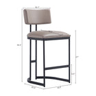 Manhattan Comfort Juno Contemporary Modern Vegan Leather Metal Counter Stool in Taupe