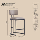 Manhattan Comfort Juno Contemporary Modern Vegan Leather Metal Counter Stool in Taupe