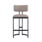 Manhattan Comfort Juno Contemporary Modern Vegan Leather Metal Counter Stool in Taupe