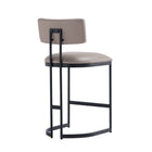 Manhattan Comfort Juno Contemporary Modern Vegan Leather Metal Counter Stool in Taupe