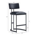 Manhattan Comfort Juno Contemporary Modern Vegan Leather Metal Counter Stool in Black