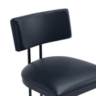 Manhattan Comfort Juno Contemporary Modern Vegan Leather Metal Counter Stool in Black