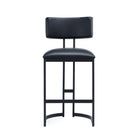 Manhattan Comfort Juno Contemporary Modern Vegan Leather Metal Counter Stool in Black