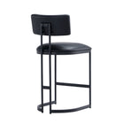 Manhattan Comfort Juno Contemporary Modern Vegan Leather Metal Counter Stool in Black