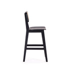 Manhattan Comfort Versailles Industry Chic Cane Back Wood Counter Stool in Black and Natural