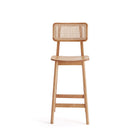 Manhattan Comfort Versailles Industry Chic Cane Back Wood Counter Stool in Natural
