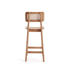 Manhattan Comfort Versailles Industry Chic Cane Back Wood Counter Stool in Natural