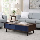 Manhattan Comfort Duane Mid-Century Modern 47" Coffee Table in Navy Blue