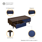 Manhattan Comfort Duane Mid-Century Modern 47" Coffee Table in Navy Blue