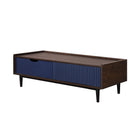 Manhattan Comfort Duane Mid-Century Modern 47" Coffee Table in Navy Blue