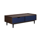 Manhattan Comfort Duane Mid-Century Modern 47" Coffee Table in Navy Blue