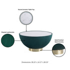 Manhattan Comfort Anderson Modern Sintered Stone Top Upholstered Coffee Table in Green