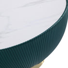 Manhattan Comfort Anderson Modern Sintered Stone Top Upholstered Coffee Table in Green