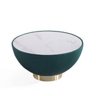 Manhattan Comfort Anderson Modern Sintered Stone Top Upholstered Coffee Table in Green