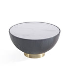 Manhattan Comfort Anderson Modern Sintered Stone Top Upholstered Coffee Table in Gray