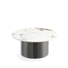 Manhattan Comfort Alondra Modern Glam Sintered Stone Top Coffee Table in Black