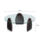 Manhattan Comfort Artesia Modern Glam Glass Top Wood Coffee Table in Walnut