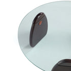 Manhattan Comfort Artesia Modern Glam Glass Top Wood Coffee Table in Walnut